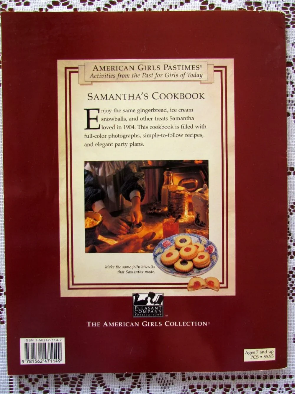 AMERICAN GIRL SAMANTHA'S COOKBOOK w EARLY 1900s RECIPES to COOK, VINTAGE 1994